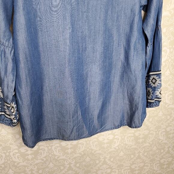 Altar'd State Size Small Blue Embroidered Longsleeve Top - Picture 12 of 12